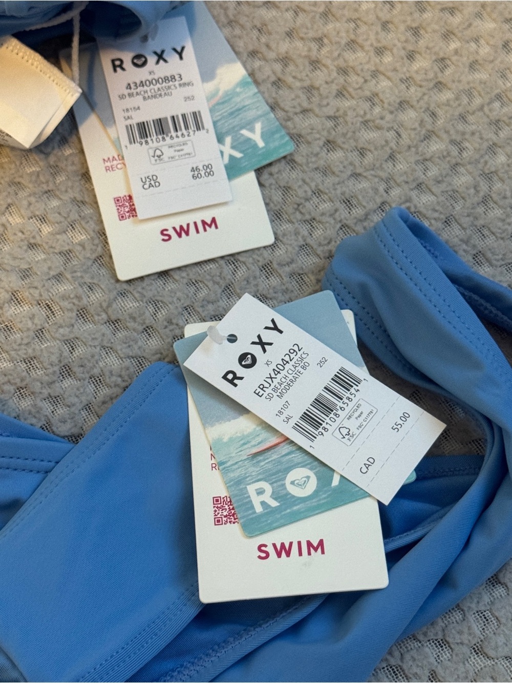 BNWT Roxy Blue Ring-Front Bikini Set - Picture 7 of 7